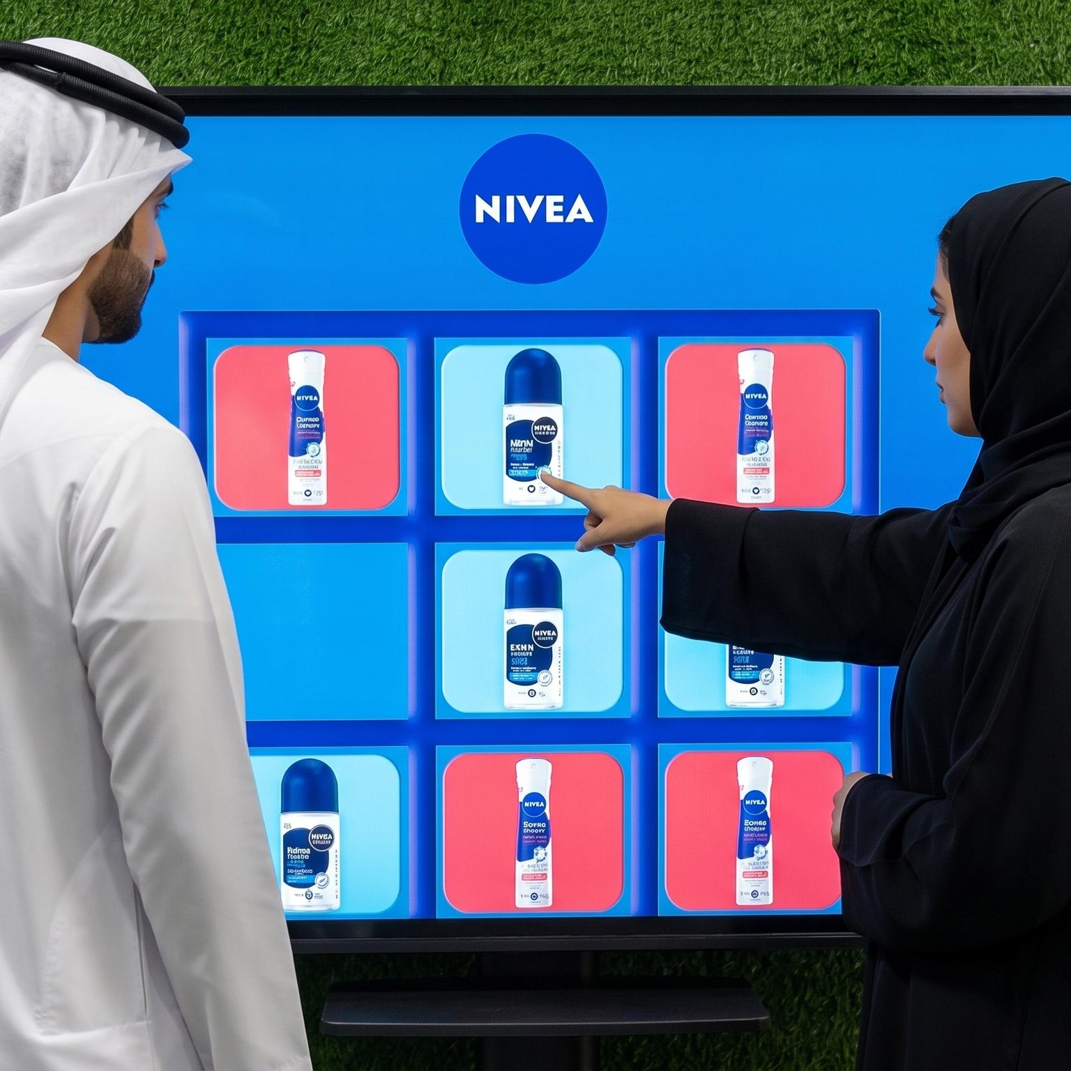 Interactive AI Tic-Tac-Toe game display for event brand activation in Dubai